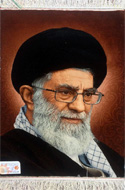 تابلو فرش دستباف چله ابریشم، چهره رهبر کبیر انقلاب اسلامی، آیت اله علی خامنه ای